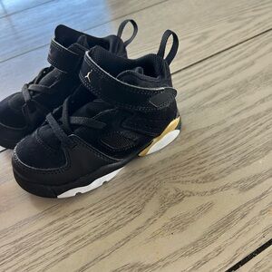 Kids Black and Gold High-Top Sneakers
